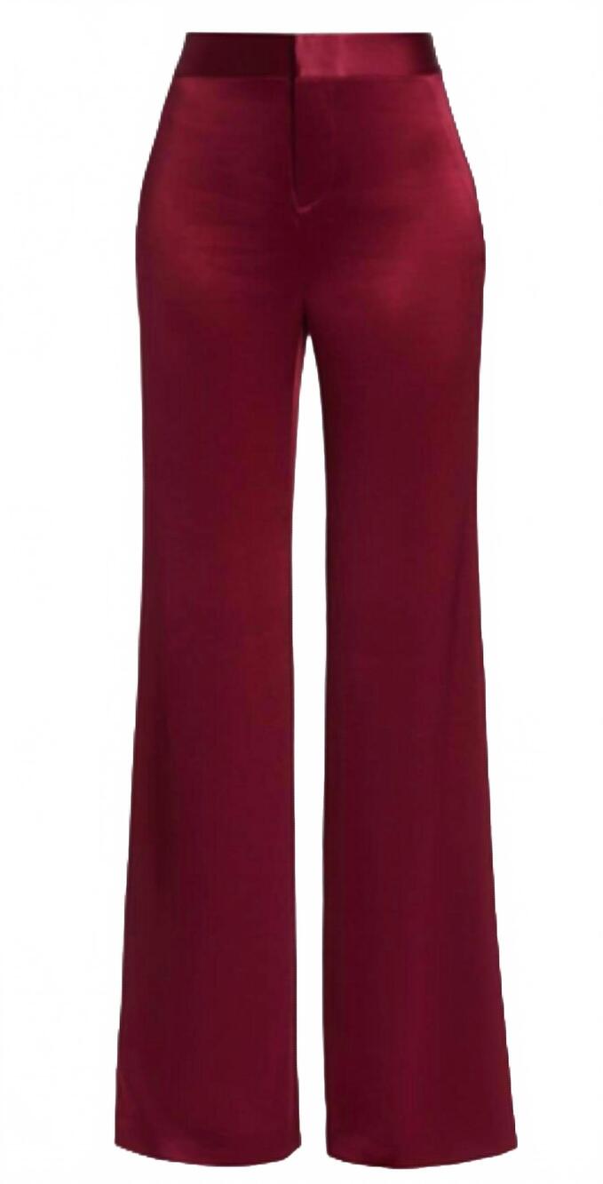 NEW ALICE + OLIVIA women's calvin pant in bordeaux